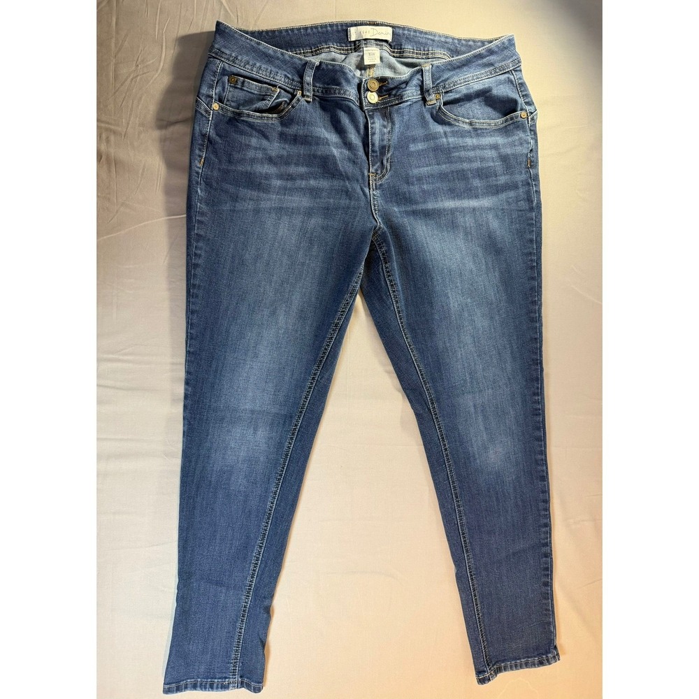 1946 Denim Womens 16W Skinny Jeans Dark Wash Stretch Double Button Contemporary
